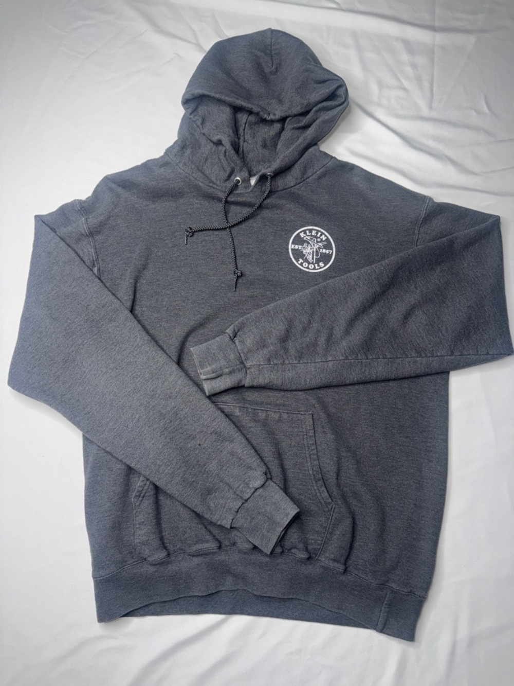 Champion x Klein Tools Est 1857 Hoodie Charcoal Gray Heather Large Fleece
